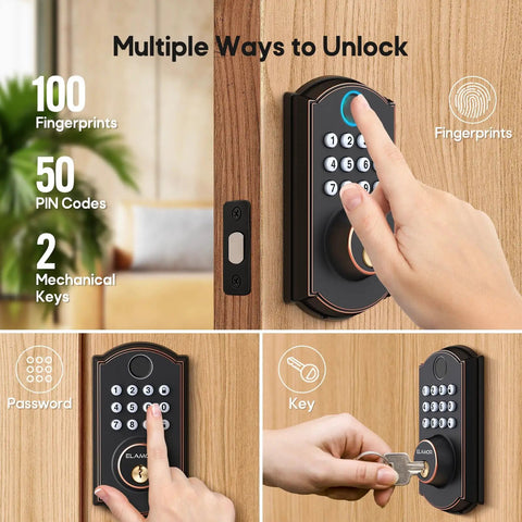 No Hassle Fingerprint Door Lock With Smooth Keyless Entry Deadbolt For Front Door Solid Home Security Holds One Hundred Fingerprints Fifty Codes And Two Spare Keys For A Quick Snap Install