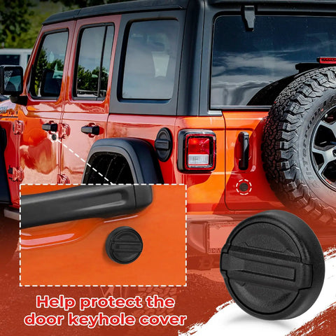 Strong Magnet Keyhole Covers for Jeep Wrangler JL 2018-2026 Front Door, Snap On Door Lock Shields, Easy Install