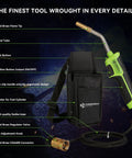 Propane MAPP Gas Torch Kit With Long Five Foot Hose Trigger Ignition Holster And Included MAPP Cylinder for precise welding.