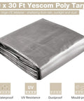 Folded 20 By 30 Ft Waterproof Heavy Duty Tarp With Eyelets And Reinforced Edges Reversible All Weather Shade Canopy