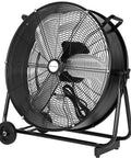 24 Inch Ultra Quiet Variable Speed High Velocity Drum Fan With Brushless DC Motor Delivers Beast Airflow Up To 7800 CFM, side view