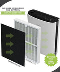 Diagram of carbon and HEPA filters for 2 Pack Replacement Air Purifier Filters For AC-2119 And IAP-10 Series installation