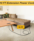 Living room with Flush Mount Desk Power Strip With Recessed Grommet 2 Outlets And 2 USB Ports 9.85 Ft Extension Cord ETL Listed