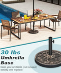 Beefy 30 Lb Umbrella Base With Adjustable Knob For 1.5 To 1.9 Inch Poles, patio setting with round resin stand