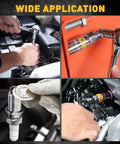 All In One Pro Grade Spark Plug Socket Set With Three Eighths Inch Drive Magnetic Swivel Sockets And Torque Wrench in use