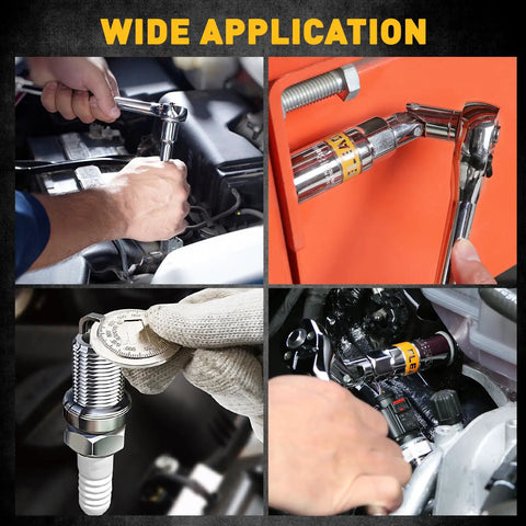 All In One Pro Grade Spark Plug Socket Set With Three Eighths Inch Drive Magnetic Swivel Sockets And Torque Wrench in use