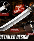 Fixed Blade Tanto Knife With Full Tang Build, Rugged Hunting And Bushcraft Knife Built For Real World Use, close-up