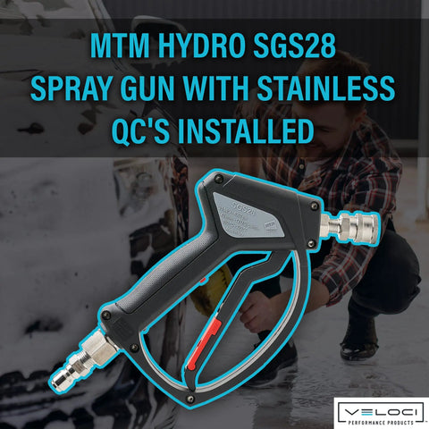 Heavy Duty Pressure Washer Trigger Gun With Stainless Steel Fittings And Built In Swivel Hose For No Tangling And Quick Cleanups Commercial Grade SGS28