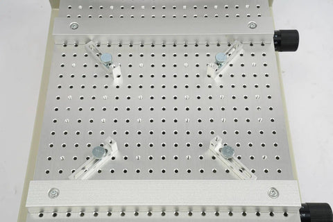 Top view of honeycomb platform of Workhorse Solder Paste Printer For SMT PCB Stencil Printing With Adjustable Height And Movable Positioning Base