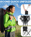 Two Pack Foldable Camping Chairs With Cup Holder 300Lb Capacity Lightweight Portable Lawn Chairs for Adults ready for travel