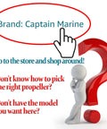 Cartoon figure with question mark and Captain Marine brand logo