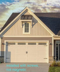 6 Pack Heavy Duty Garage Door Hardware Kit with Rugged Decorative Steel Hinge Handles visible on residential garage door