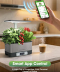 8 Pod Smart Indoor Hydroponics Growing System Kit With WiFi App Control LED Grow Light Stainless Steel Herb Planter
