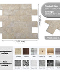 Peel And Stick Backsplash Tile 12x12 PVC Subway Wall Tiles Marble Beige 5 Sheets For Kitchen And Bathroom Durable Waterproof