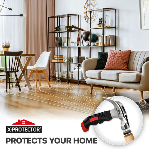 Nail-On Furniture Pads Hammer For Installing Floor Protectors in a stylish living room, highlighting floor protection with felt pads.