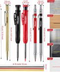 10 Pack Mechanical Carpenter Pencils Set With Sharpener Deep Hole Marker 2.8mm Refills 36Pcs Automatic Center Punch And Carbide Scribe Tool