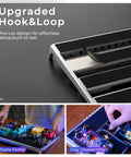 Guitar Pedalboard With Isolated Power Supply, PD-M Aluminum One-Piece bent frame close-up with upgraded hook and loop design.
