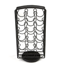 Single Serve Coffee Pod Carousel Organizer For Breakrooms, 30 Pod Capacity, Metal Mesh Spinner Rack, empty silver frame