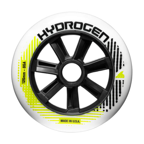 Hydrogen 125mm Inline Skate Wheels 85A For Adults Dope Durability White Wheels Smooth Cushioned Ride Premium Performance Six Pack