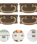 Four Pack Vintage Drawer Pull Handles For Cabinets, Dressers, Wardrobes, And Vanities, Dope Retro Cabinet Hardware