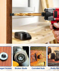 Close-up of using 14 Piece Screw Extractor Set For Stripped Screws And Broken Bolts HSS Left Handed Drill Bits on damaged screws