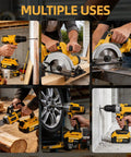 Rugged 6.0Ah 20 Volt Rechargeable Battery 2 Pack Compatible With DeWalt Power Tools And Fast Chargers Replace DCB206 DCB205 used in multiple tool applications.
