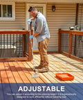 Man using All In One Deck Stain Brush Kit With 67 Inch Extendable Handle, 8 Section Adjustable Pole on deck