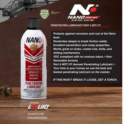 Fast Acting Penetrating Oil Spray 11 Oz For Rusted Bolts Nuts And Threads - Military Grade Lubricant With Nano Diamond Technology