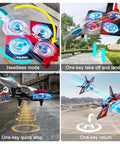RC Plane With 1080P Camera For Adults And Kids, FPV Live View showing headless mode and one-key operations in action.
