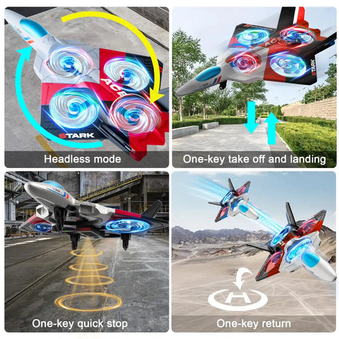 RC Plane With 1080P Camera For Adults And Kids, FPV Live View showing headless mode and one-key operations in action.