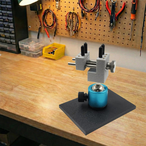 Dope Mini Vise Tabletop Clamp With 360 Degree Rotation Spherical Base And 90 Degree Tilt For Model Building Gunpla Jewelry Making And Crafts Universal Bench Vice With 4 Adjustable Columns For Irregular Shapes Blue on workbench