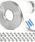 Cut To Fit Stainless Steel Hose Clamp Kit That Is DIY Friendly With A 32.81 Foot Roll Of 304 Band And 20 Reinforced Fasteners