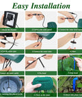 Easy installation steps for Solar Drip Irrigation System Auto Watering Kit For 15 Pots With 49 Ft Hose Anti Siphon Garden