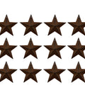 Rusty Black Metal Barn Star Wall And Door Decor Set Of 12, 3 Inch Primitive Rustic Antique Vintage Style Indoor Outdoor Accent Pieces