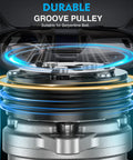 Close-up of durable groove pulley for Heavy Duty Universal AC Compressor With Clutch Included For Quick Car Cooling Fixes.