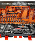 Premium 150 Piece Socket Ratchet Wrench Set With Sturdy Hanging Tray For Auto Repair And Household Fixes Badass Mechanics Gear Built Tough for garage tools and vehicle repairs.