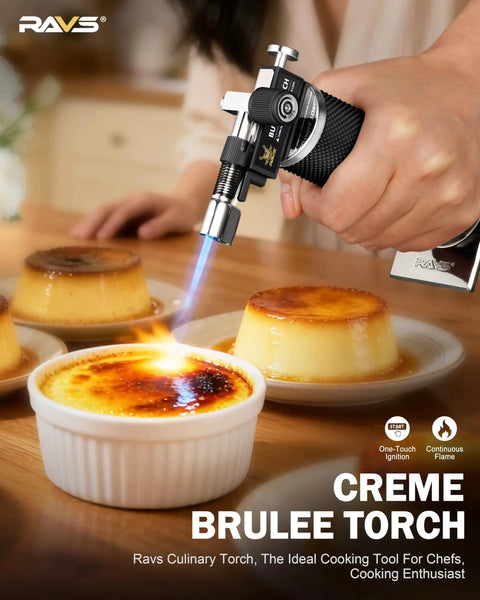 Dual Flame Butane Torch Lighter For Cooking And Soldering Refillable Kitchen Torch For Pro Grade Cooking With Ergonomic Grip Creme Brulee Torch For Sweets And Crusts Mini Blow Torch For Cooking Welding And Craft Projects used to caramelize sugar on creme brulee.