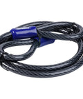 Heavy Duty Steel Braided Loop Cable With Vinyl Wrap Seven Feet Long Five Eighth Inch Diameter Corrosion Protection Black Finish