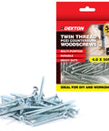 55 Piece 4.0 X 50mm Twin Thread Pozi Countersunk Wood Screws Bright Zinc Plated for DIY Woodworking and Construction Set