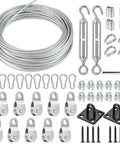 Batting Cage Cable Kit 55Ft Heavy Duty Retractable Netting Tension System With 229 Ft Galvanized Steel Cable Pulleys And Clamps for DIY setup