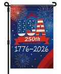 250 Anniversary USA Garden Flag Double Sided Waterproof 12x18 Inch Patriotic Yard Sign Commemorating 1776 2026 With HD Printing