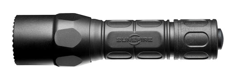 Rugged Tactical LED Flashlight Delivering 600 Lumens Single Output With Click Switch Tailcap For Momentary Or Constant On Tough Reliable Everyday Carry For Outdoor And Pro Use In Black showing side view of black polymer body.