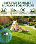 Solar Ultrasonic Deer Repellent Device With Motion Sensor Deterrent For Your Yard Protect Plants From Deer Rabbits Squirrels And Other Wildlife For Easy Install And Weather Resistant Outdoor Use in garden with child, dog, and tent