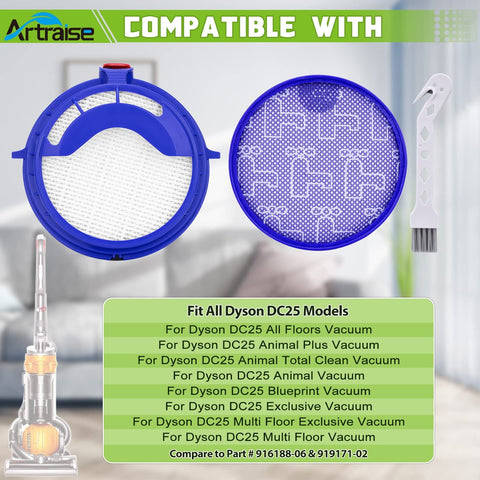 DC25 Ball Vacuum Filter Replacement Kit With 2 Pre Motor Filters And 2 Post Motor HEPA Filters Fits All DC25 Models, parts image
