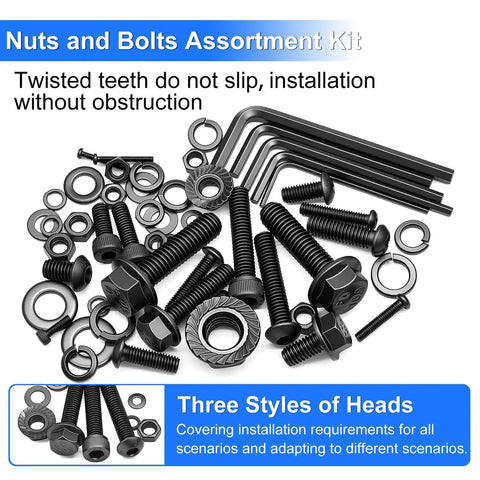 3160 Piece Flange Bolt And Metric Screw Assortment Kit With Nuts Washers And Wrench M2 Through M10 Fasteners