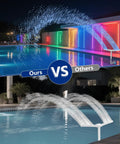 Dual Spray Pool Fountain With Lights For Above Ground And Inground Pools, High Pressure Waterfall Jets Up To 14 Feet