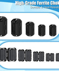 25 Piece Clip On Ferrite Core Bead Set For Cables EMI RFI Noise Suppressor Fits 3 5 7 9 13 mm Diameters Ideal For DIY Electronics