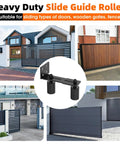 Heavy Duty Sliding Gate Guide Roller Hardware Kit With 3 Inch Black Nylon Wheels And Steel L Bracket, for gate installation