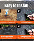 Steps to install Tough As Nails Heavy Duty Woven Weed Barrier Fabric Ground Cover Mat 5 x 10 Feet Three Pack For Your Yard And Garden Landscape Permeable Weed Blocker With Air And Water Flow Keeps Weeds Out While Feeding Plants