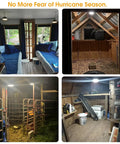 Dual Color Solar Shed Lights 2 Pack With Remote illuminating patios, barns, and chicken coops with cool and warm white light.